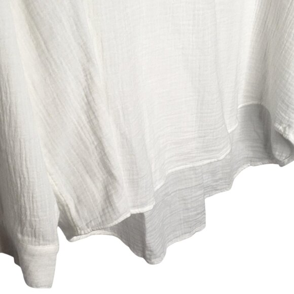 ana Shirt Womens 2XL White Gauze Long Sleeve Relaxed Fit Henley - Picture 11 of 14